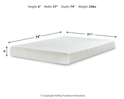 Chime 8 Inch Memory Foam Mattress in a Box - Home And Beyond