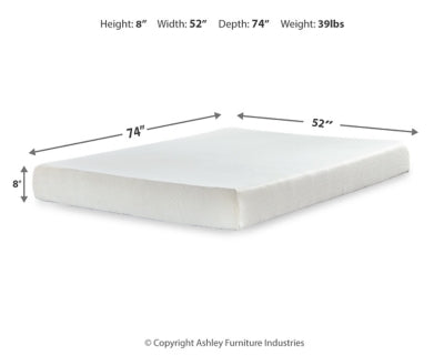 Chime 8 Inch Memory Foam Mattress in a Box - Home And Beyond