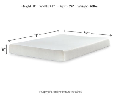 Chime 8 Inch Memory Foam Mattress in a Box - Home And Beyond