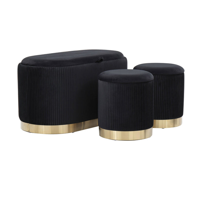 Marla DLX Nesting Pleated Ottoman Set image