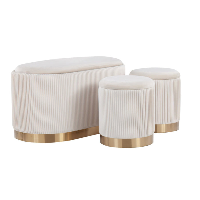 Marla DLX Nesting Pleated Ottoman Set image