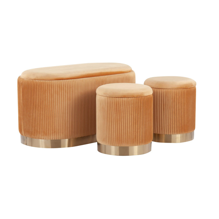 Marla DLX Nesting Pleated Ottoman Set image