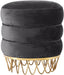 Revolve Grey Velvet Ottoman/Stool image