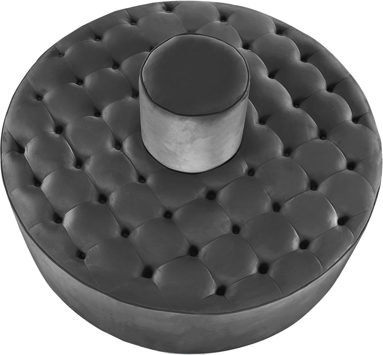 Banquet Grey Velvet Ottoman/Bench - Home And Beyond