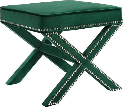 Nixon Green Velvet Ottoman/Bench image