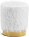 Joy White Faux Fur Ottoman/Stool image