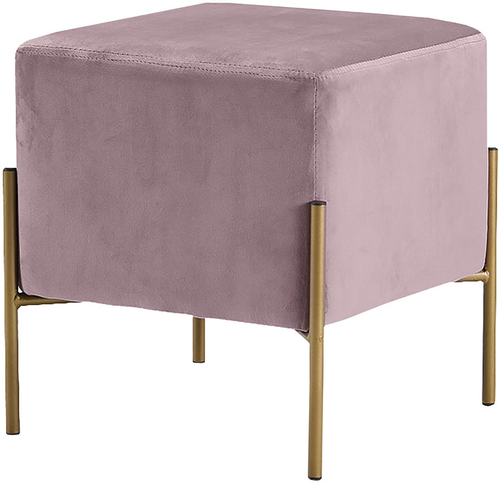 Isla Pink Velvet Ottoman/Stool image