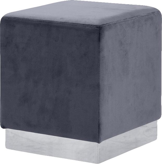 Jax Grey Velvet Ottoman/Stool