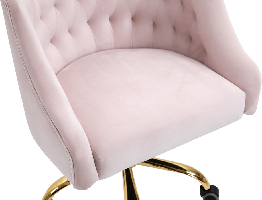 Arden Pink Velvet Office Chair