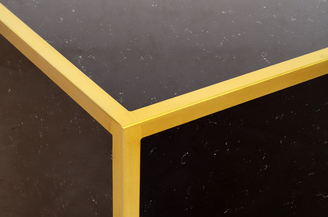 Glitz Black Faux Marble End Table - Home And Beyond