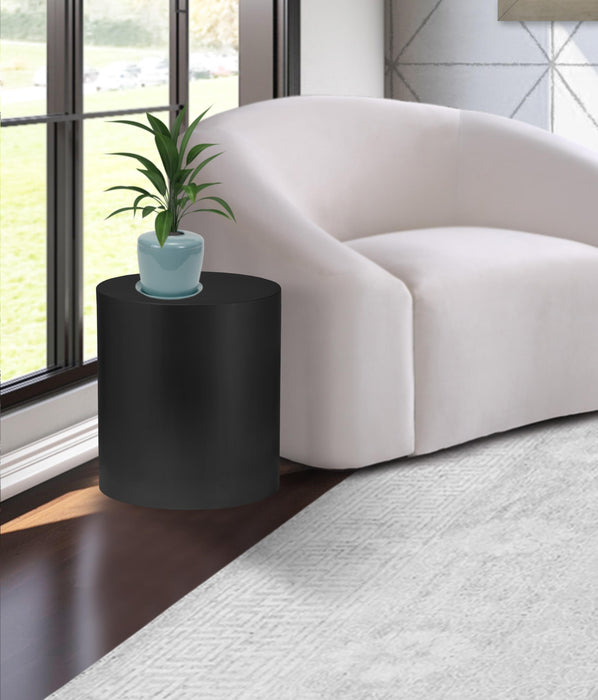 Cylinder Matte Black End Table - Home And Beyond