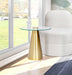 Glassimo Brushed Gold End Table - Home And Beyond