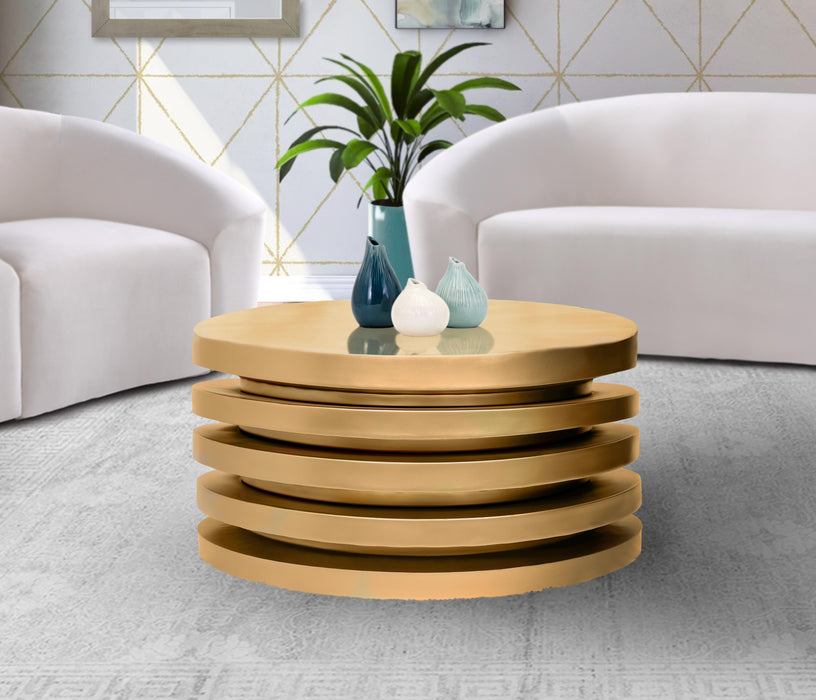 Levels Brushed Gold Coffee Table