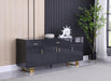 Excel Grey Oak Veneer Lacquer Sideboard/Buffet - Home And Beyond