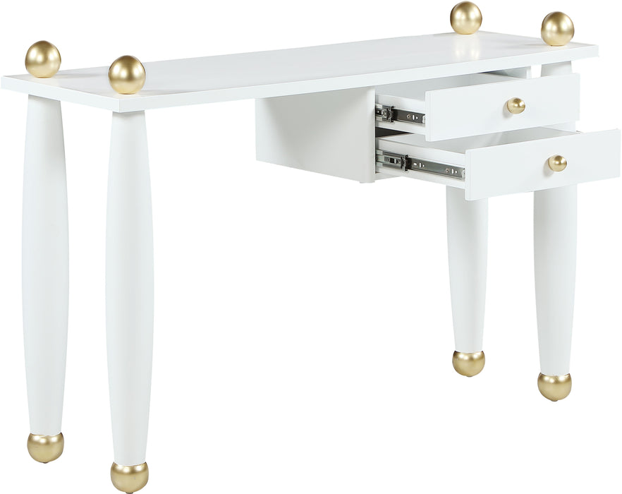 Etro White / Gold Desk/Console - Home And Beyond