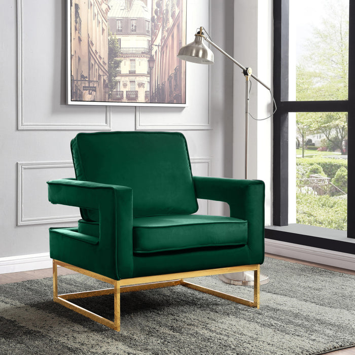 Noah Green Velvet Accent Chair