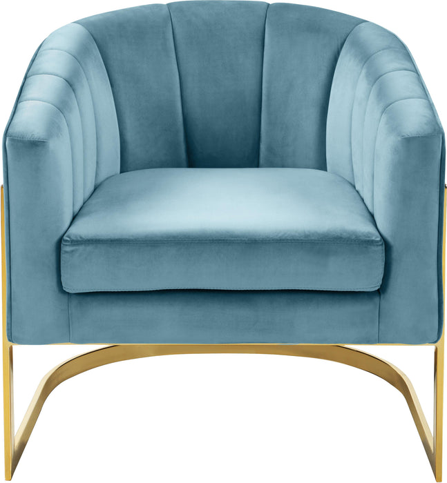 Carter Aqua Velvet Accent Chair