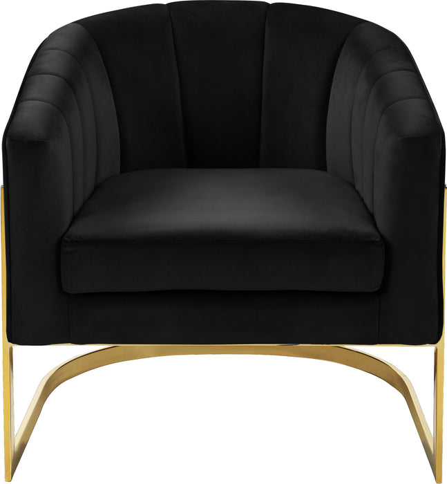 Carter Black Velvet Accent Chair