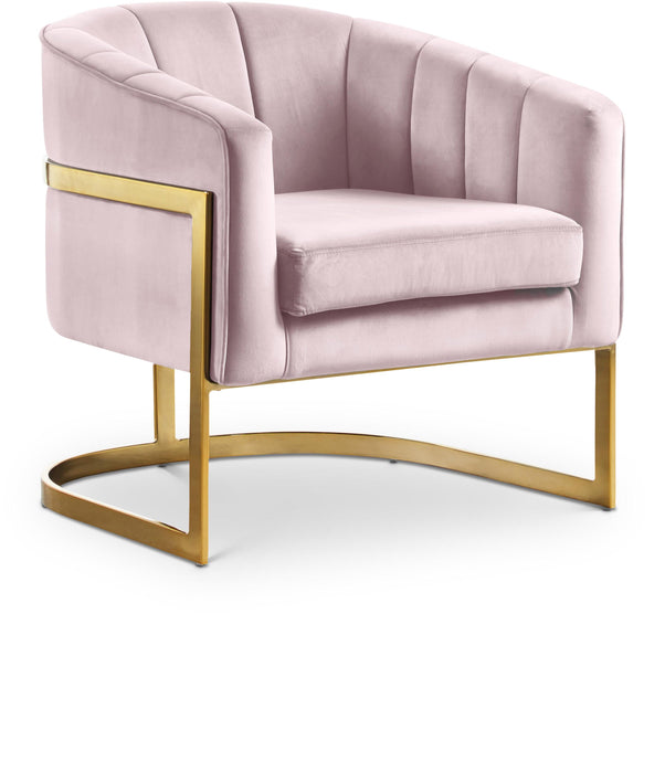 Carter Pink Velvet Accent Chair image