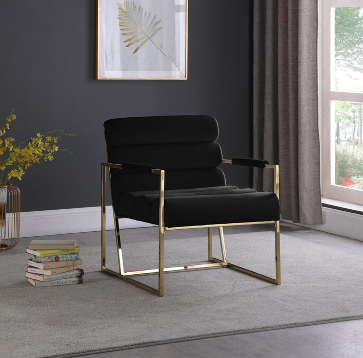 Wayne Black Velvet Accent Chair