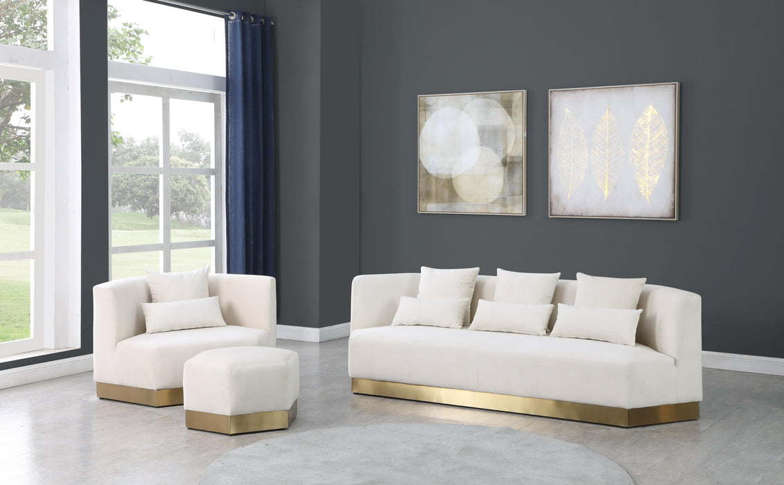 Marquis Cream Velvet Sofa - Home And Beyond