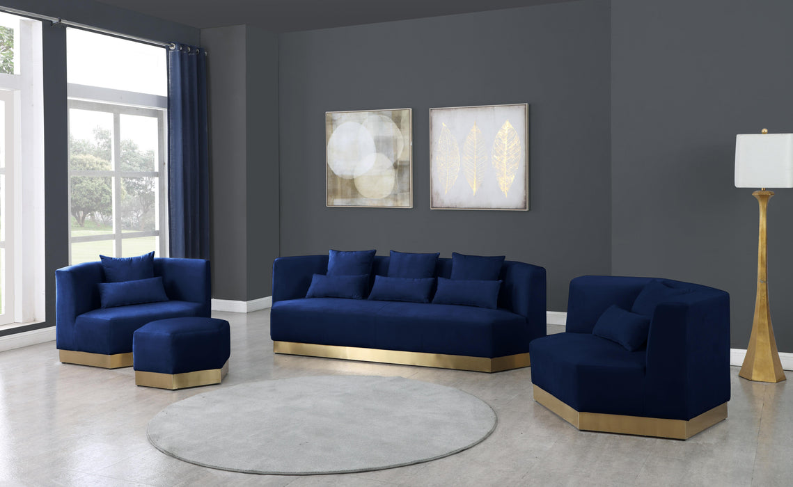 Marquis Navy Velvet Sofa - Home And Beyond