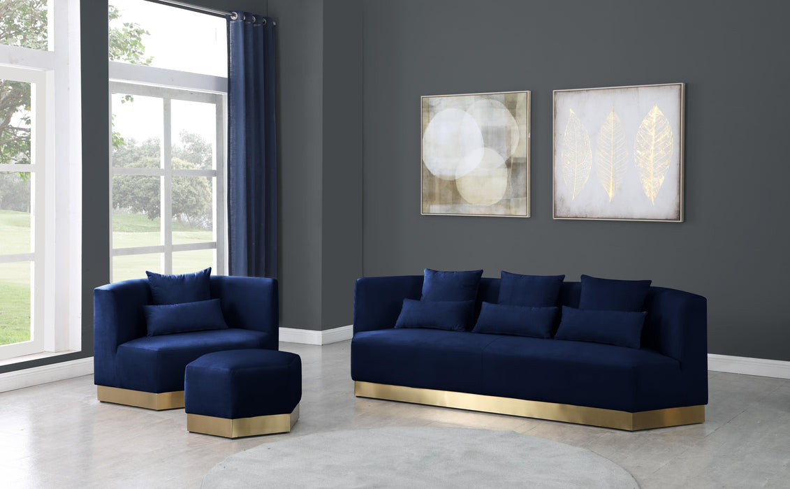 Marquis Navy Velvet Sofa - Home And Beyond