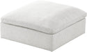 Serene Cream Linen Fabric Deluxe Cloud Ottoman image