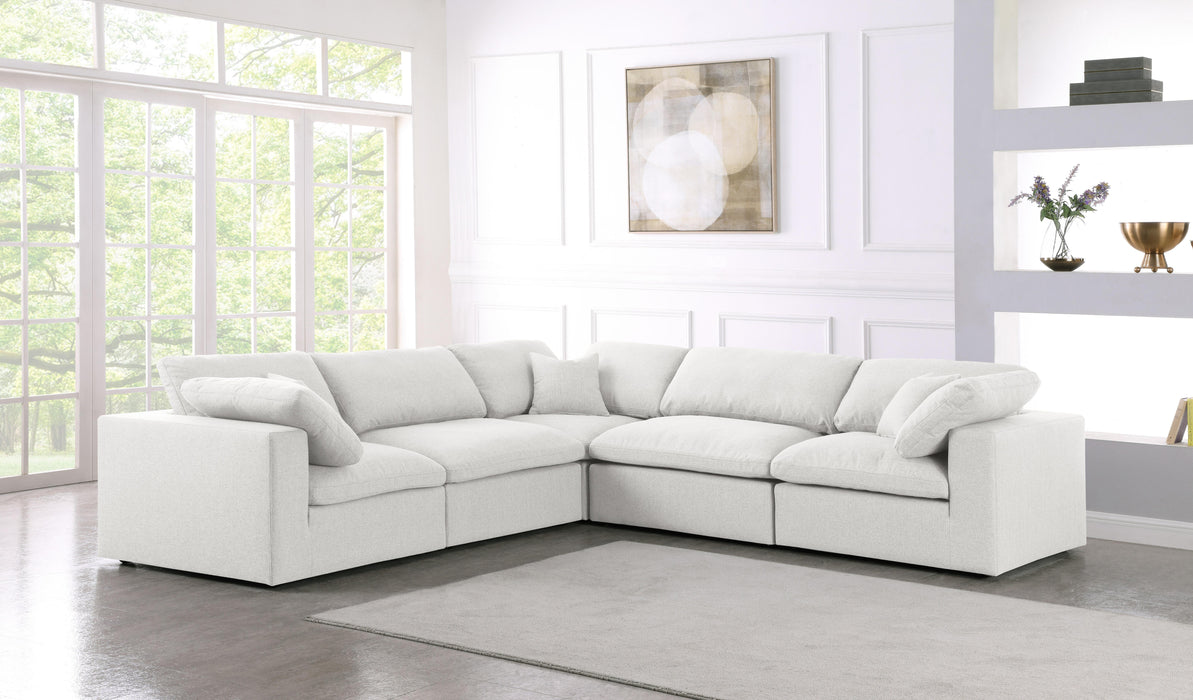 Serene Cream Linen Fabric Deluxe Cloud Modular Sectional