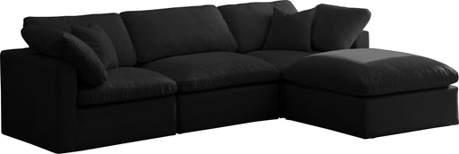 Plush Black Velvet Standard Cloud Modular Sectional image