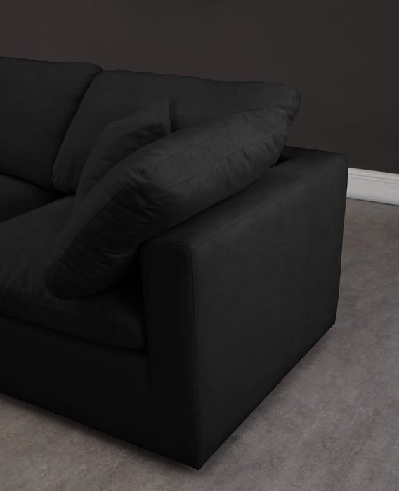 Plush Black Velvet Standard Cloud Modular Sofa - Home And Beyond