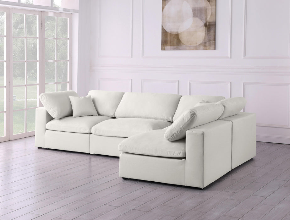 Plush Cream Velvet Standard Cloud Modular Sectional