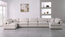 Serene Cream Linen Fabric Deluxe Cloud Modular Sectional - Home And Beyond
