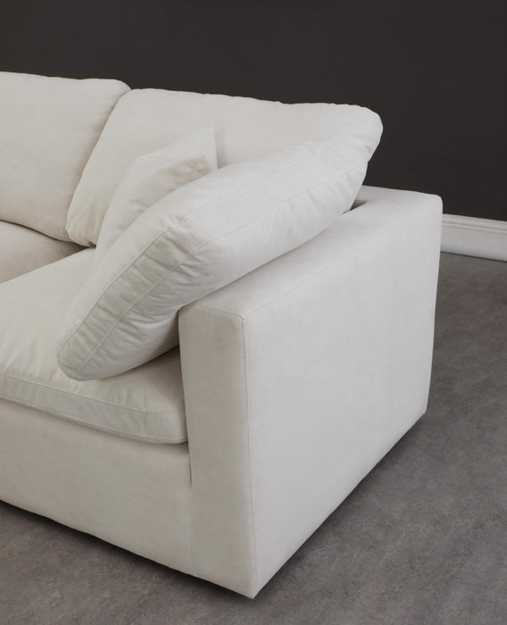 Plush Cream Velvet Standard Cloud Modular Sectional - Home And Beyond