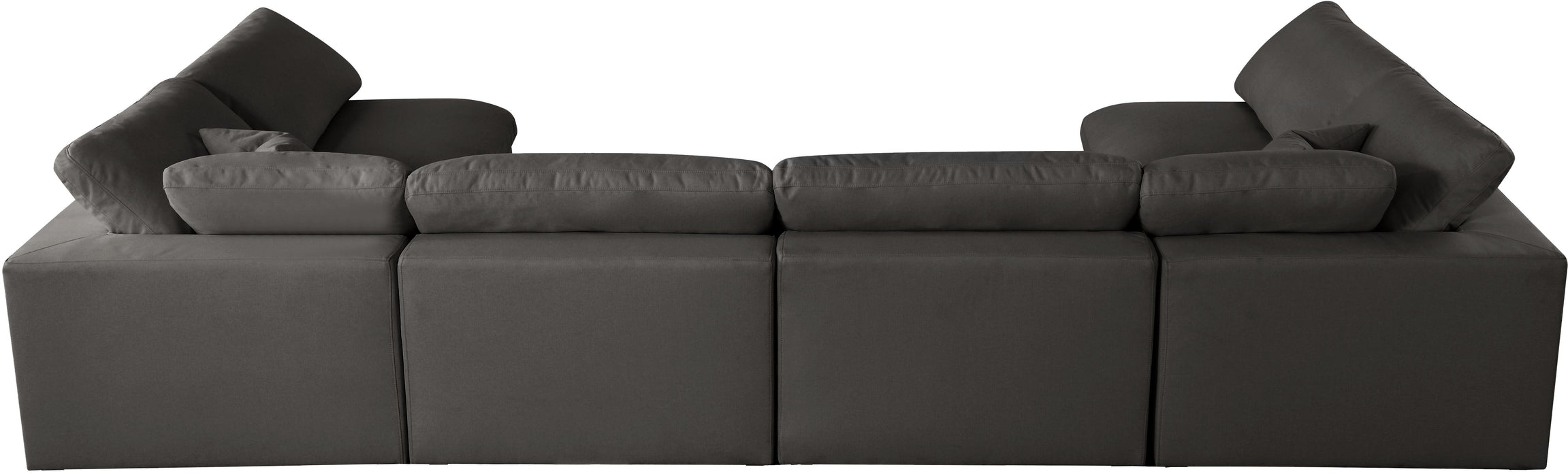 Plush Grey Velvet Standard Cloud Modular Sectional