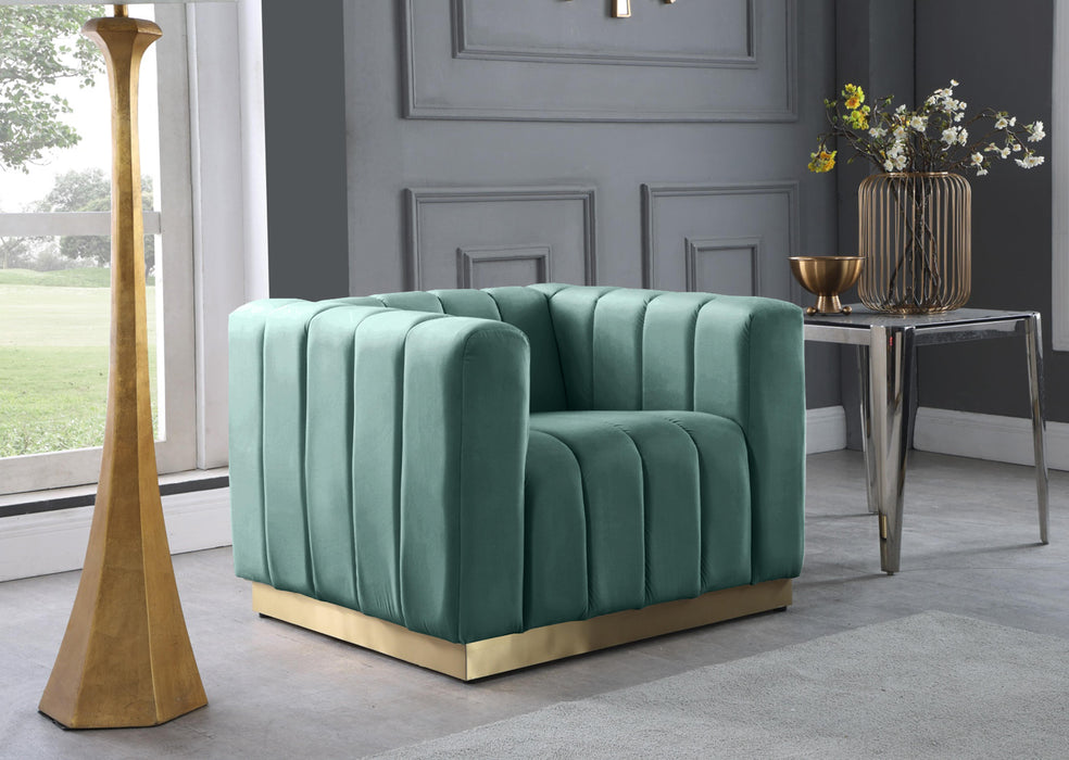 Marlon Mint Velvet Chair