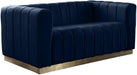 Marlon Navy Velvet Loveseat image