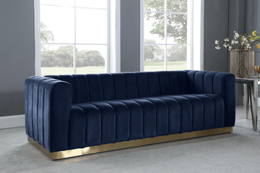 Marlon Navy Velvet Sofa