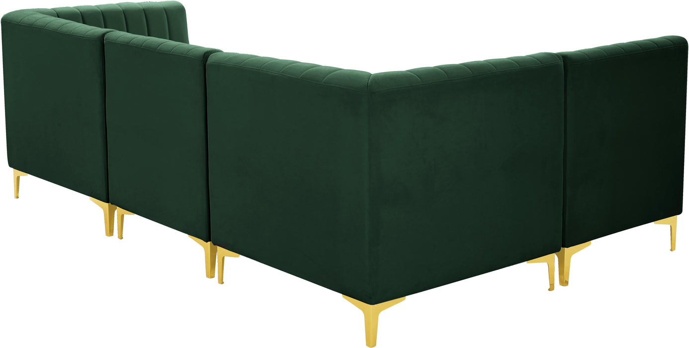 Alina Green Velvet Modular Sectional