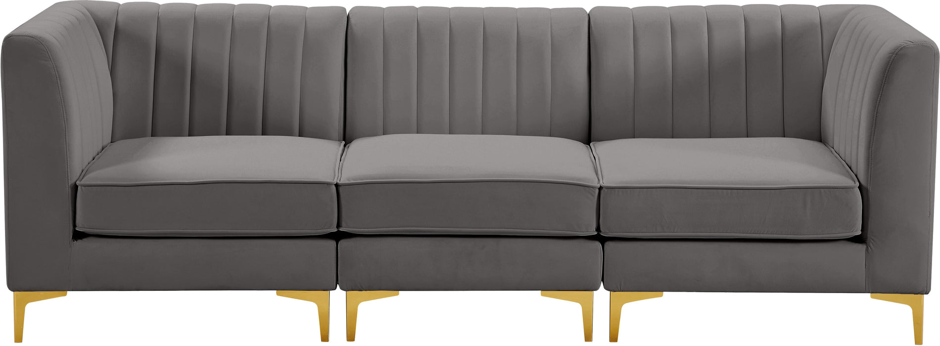 Alina Grey Velvet Modular Sofa