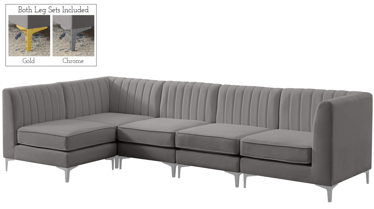 Alina Grey Velvet Modular Sectional