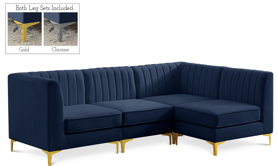 Alina Navy Velvet Modular Sectional image