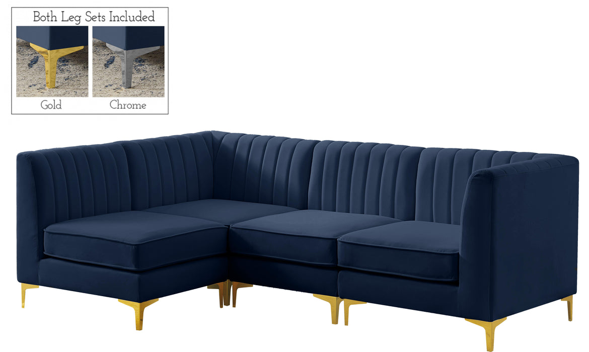 Alina Navy Velvet Modular Sectional