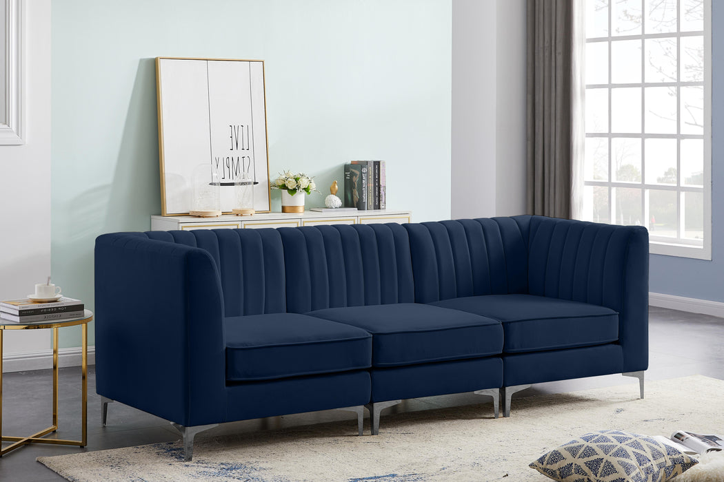 Alina Navy Velvet Modular Sofa