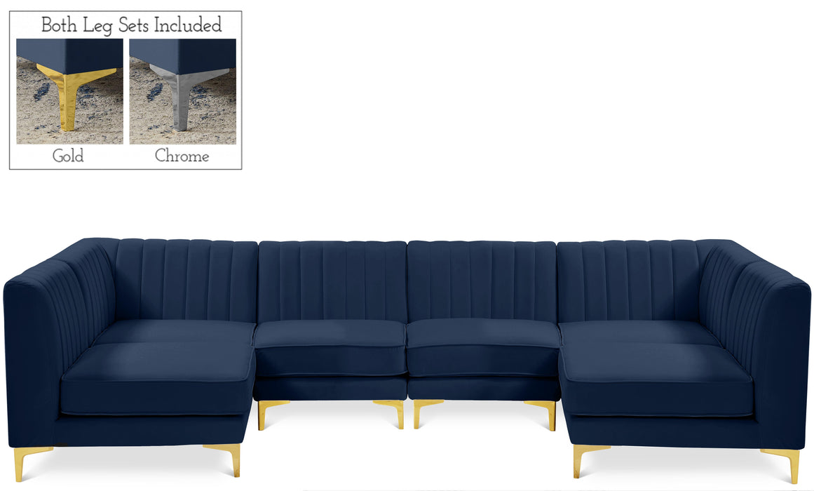 Alina Navy Velvet Modular Sectional