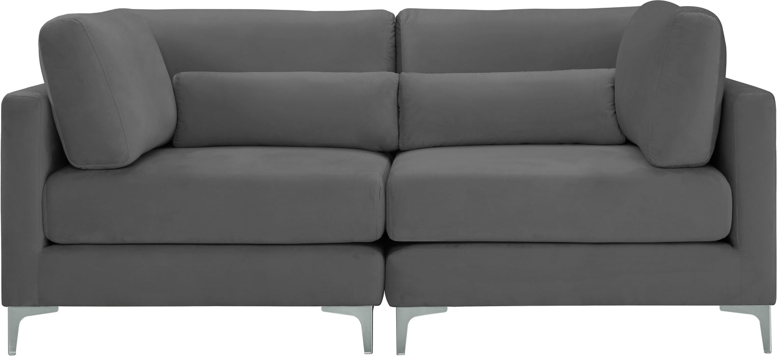 Julia Grey Velvet Modular Sofa