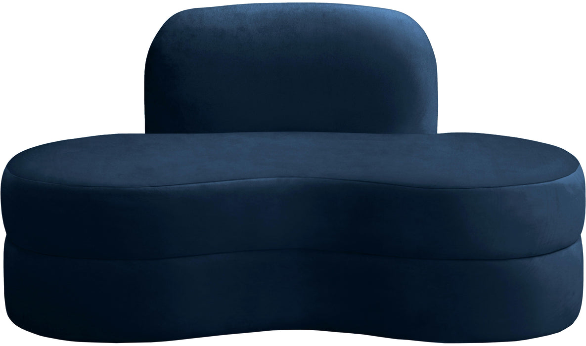 Mitzy Navy Velvet Loveseat