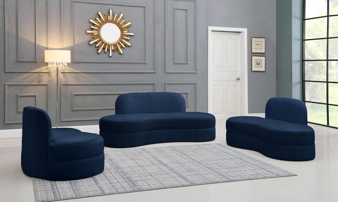 Mitzy Navy Velvet Sofa - Home And Beyond