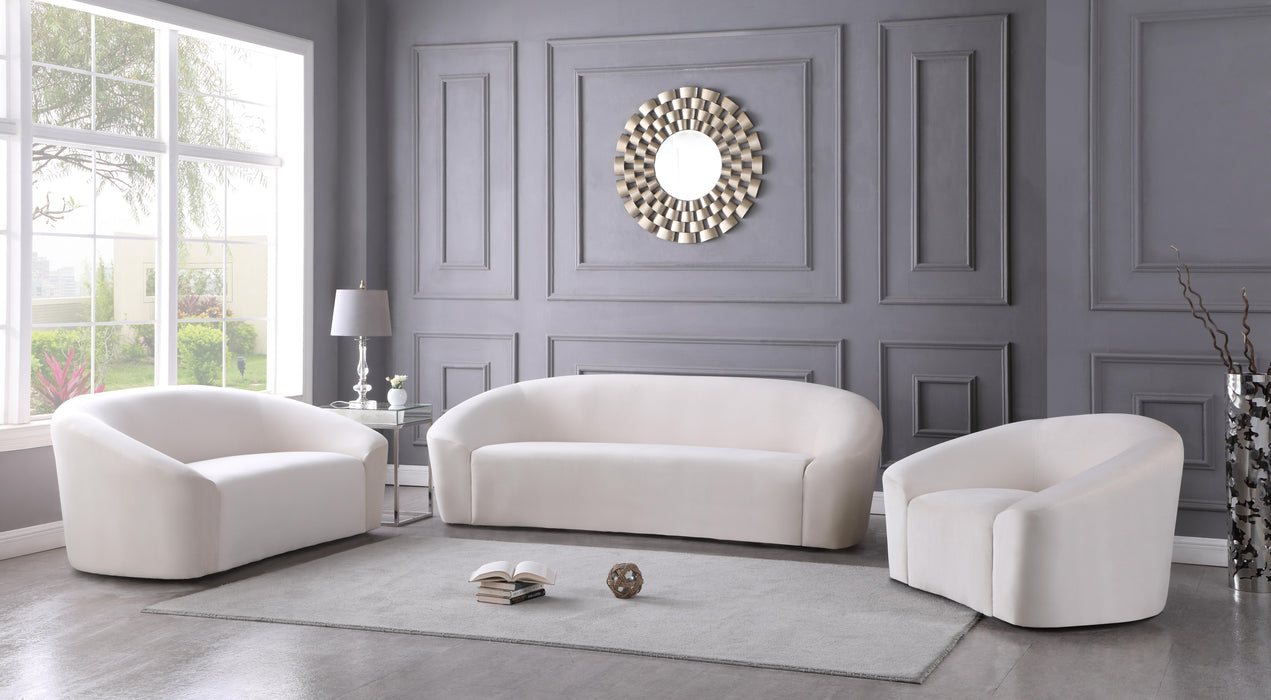 Riley Cream Velvet Sofa - Home And Beyond