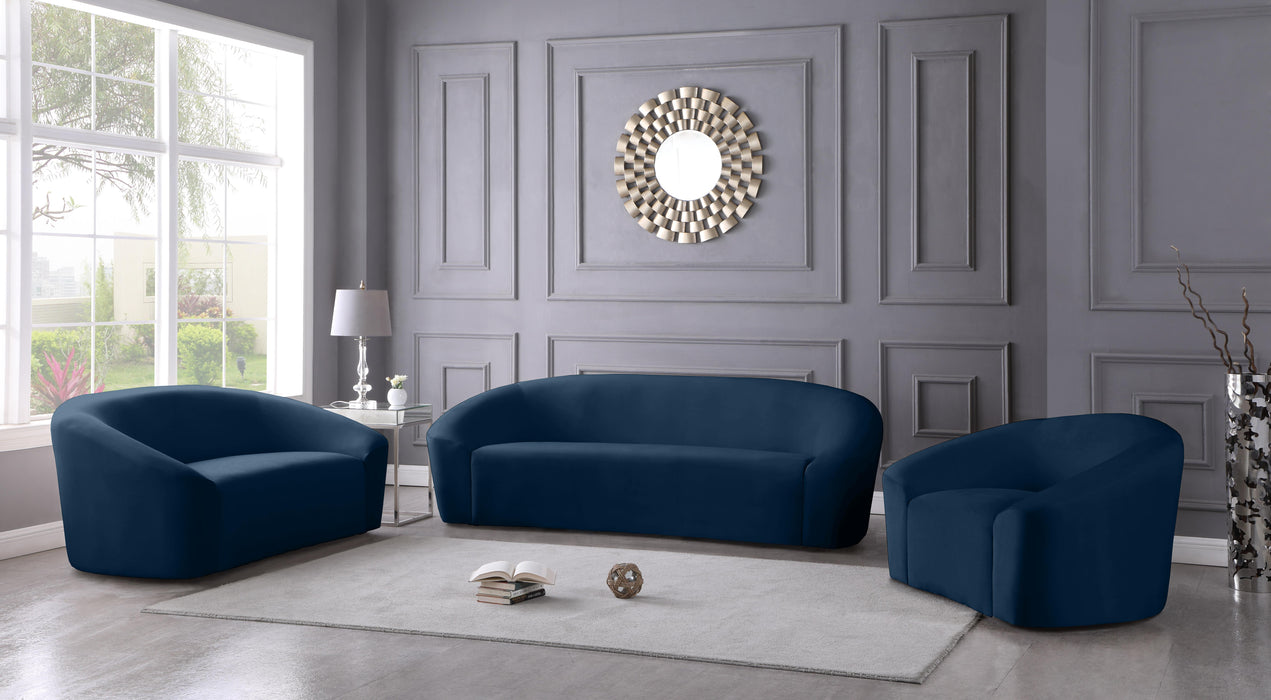 Riley Navy Velvet Loveseat